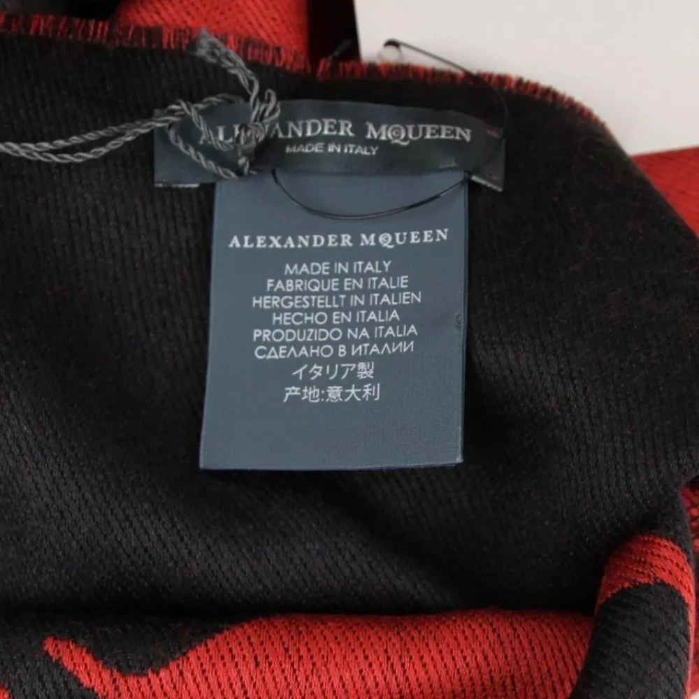 ALEXANDER MCQUEEN Wool/Cotton/Silk Printed Scarf, NWT